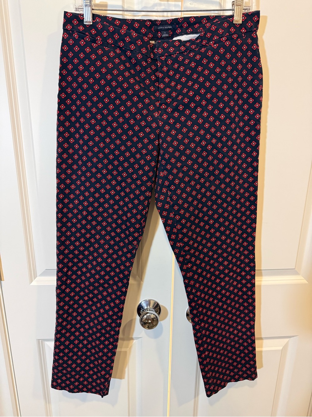 Tommy Hilfiger Navy Dress Pant with Red Geometric Print